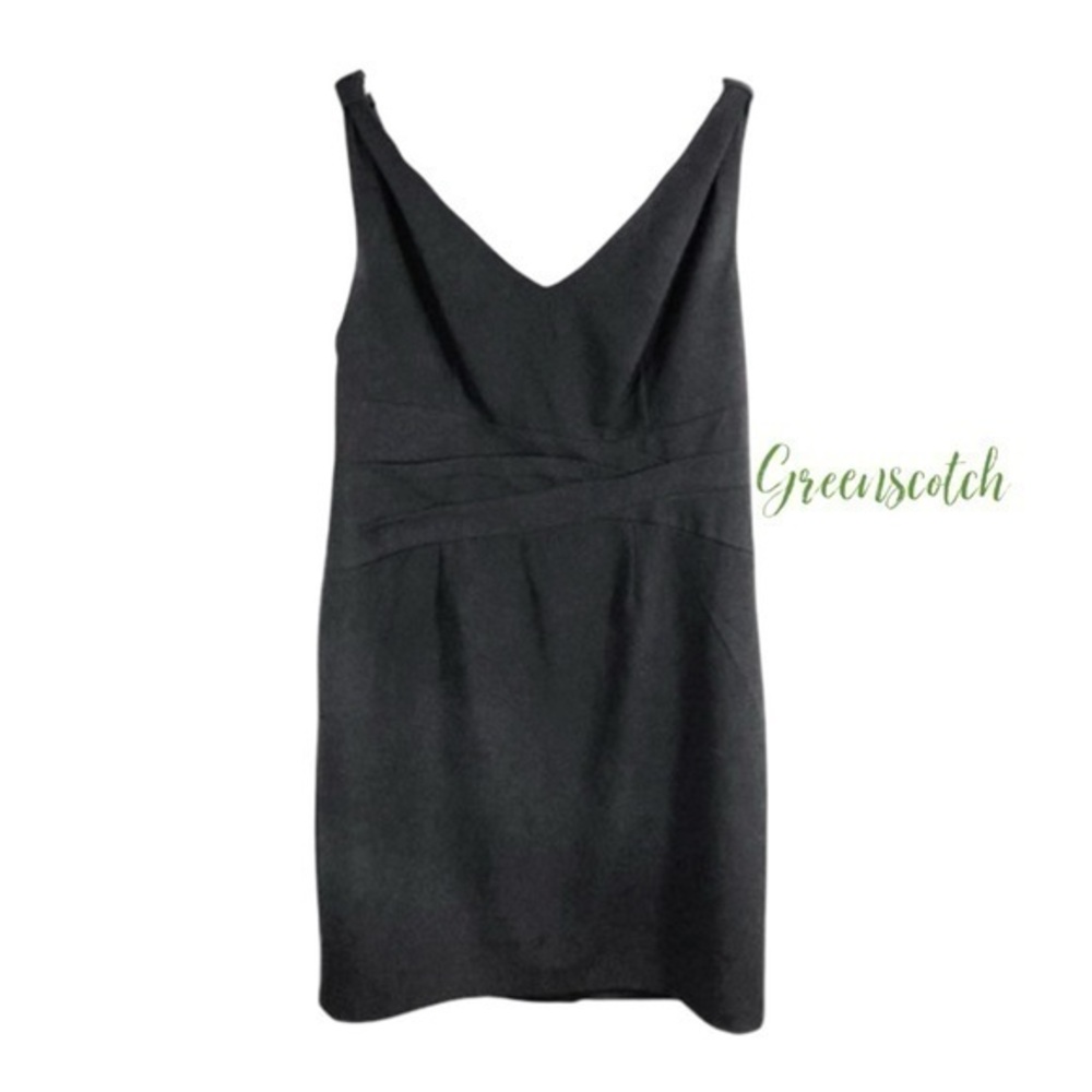 Adrianna Papell black pleated waist sheath dress 16 X8